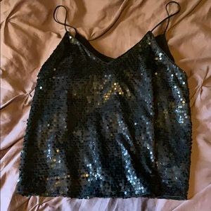 Sequin black top